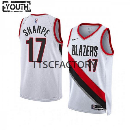 Kinder NBA Portland Trail Blazers Trikot Shaedon Sharpe 17 Nike 2022-23 Association Edition Weiß Swingman